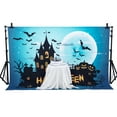 thumbnail image 1 of LELINTA Studio Photo Video Photography Backdrops 5x7ft Happy Hallowe'en Photo Background Pumpkin Face Castle Backdrops Vinyl Fabric Party Decorations Background Screen Props, 1 of 5