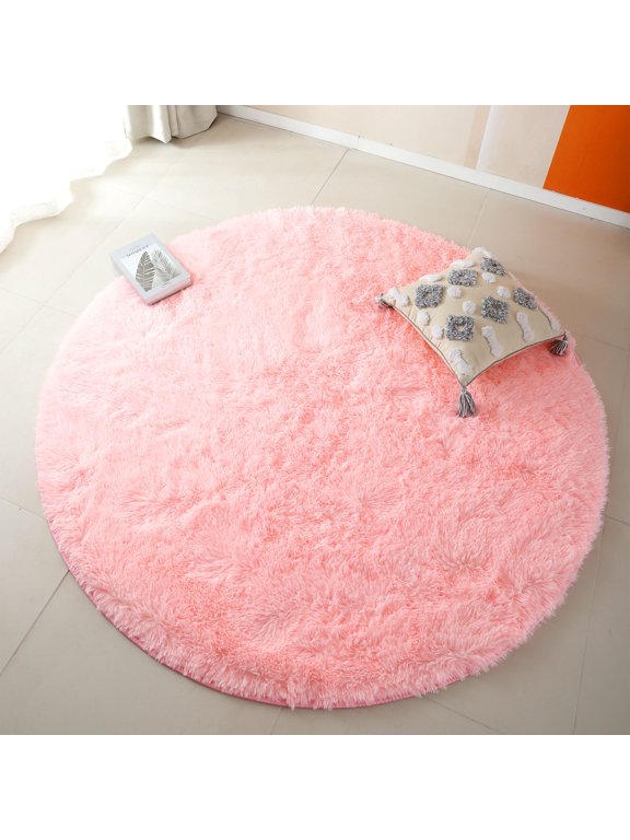 Super Soft Fluffy Floor Rug Washable Shag Rug Round Shaggy Area Rug Bedroom Dining Room Anti-skid Carpet Yoga Mat Child Play Mat, 4ft x 4ft, 5.3ft x 5.3ft, 6ft x 6ft