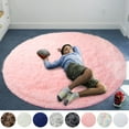 thumbnail image 1 of LELINTA Super Soft Fluffy Floor Rug Washable Shag Rug Round Shaggy Area Rug Bedroom Dining Room Anti-skid Carpet Yoga Mat Child Play Mat, 5.3ft x 5.3ft, 1 of 7