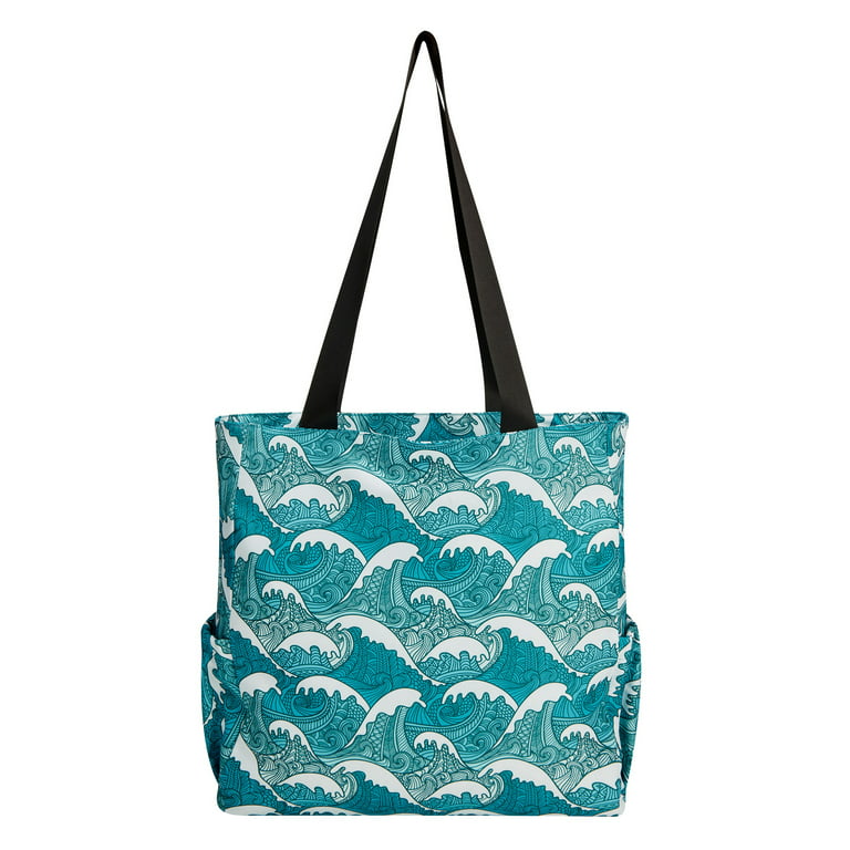 LELINTA Tote Bag With Zipper Waterproof Sandproof Women Beach Bag Handbag  Gym Bag Travel Shopping Bag Large Floral Print Tote Bag With Strap