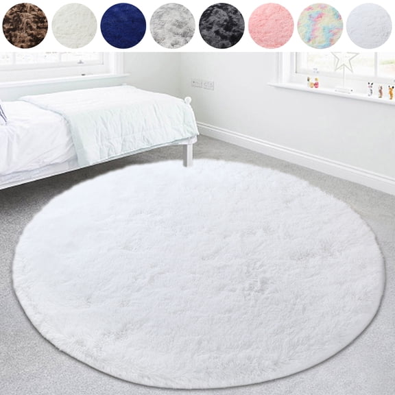 LELINTA Ultra Soft Indoor Modern Area Rugs Round Fluffy Carpets for Living Room Children Bedroom Home Decor Nursery Rug, 4ft x 4ft, 5.3ft x 5.3ft, 6ft x 6ft
