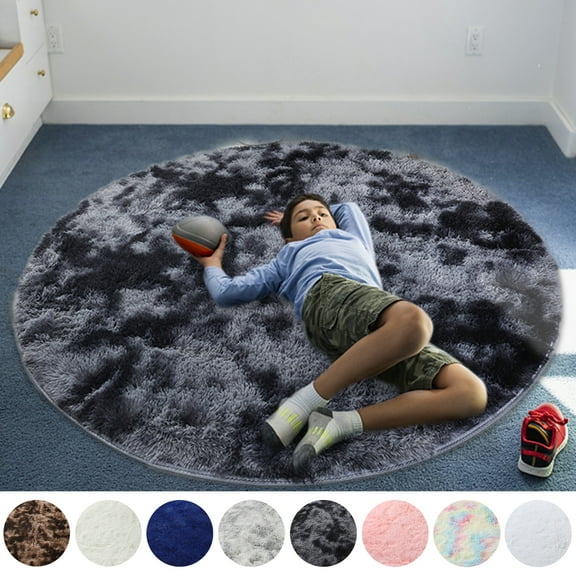 LELINTA Ultra Soft Indoor Modern Area Rugs Round Fluffy Carpets for Living Room Children Bedroom Home Decor Nursery Rug, 4ft x 4ft