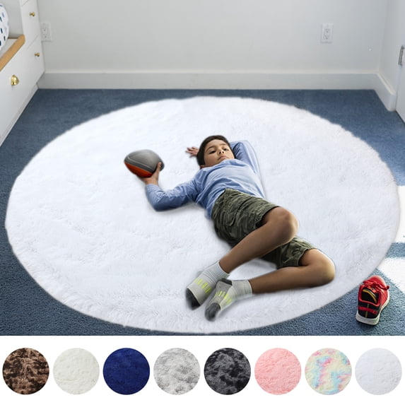 LELINTA Ultra Soft Indoor Modern Area Rugs Round Fluffy Carpets for Living Room Children Bedroom Home Decor Nursery Rug, 4ft x 4ft