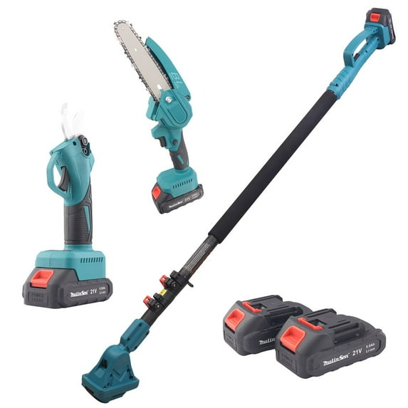 LELINTA Upgraded 21V Electric Small Handheld Chain Saw,2Pack 2000mAh Rechargeable Battery Powered With Security Lock for Trees Branches Trimming Wood Cutting