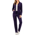 thumbnail image 1 of LELINTA Velour Tracksuit for Women Outwear Hoodie and Pants Tracksuit Yoga Running Sport Sweatsuit Jogger, 1 of 5