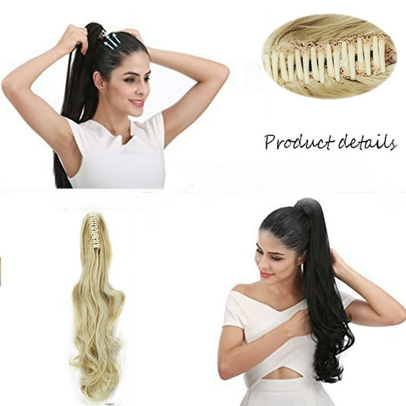 LELINTA Women 18" Long Wave Claw Jaw Ponytail Hair Extension Piece 170g