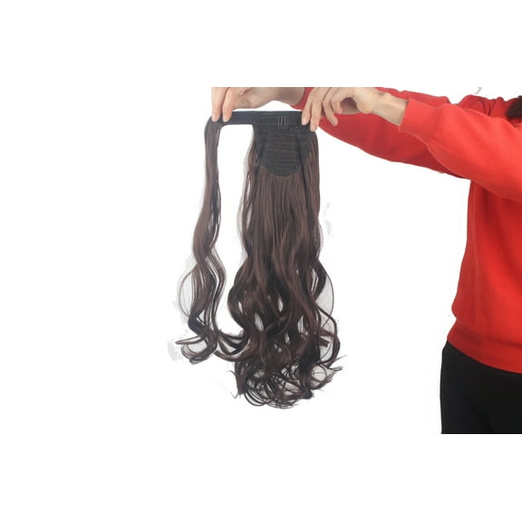 LELINTA Women 18" Long Wave Wrap Around Ponytail Clip in Pony Tial Hair Extension 125g