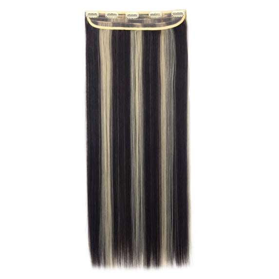 LELINTA Women 26" Long Straight 3/4 Full Head Clip in Synthetic Hair Extentions 160g Black Brown Blonde