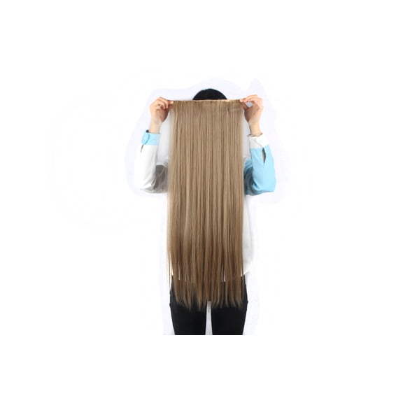LELINTA Women 26" Long Straight 3/4 Full Head Clip in Synthetic Hair Extentions 160g Black Brown Blonde