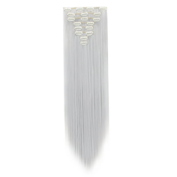 LELINTA Women 26" Long Straight Full Head Clip in Synthetic Hair Extentions 8 Piece 18 Clips Black Brown Blonde