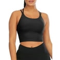 thumbnail image 1 of LELINTA Women Crop Tops Sports Bras Mesh Longline Fitness Camisole Yoga Workout Running Gym Pad Shirt with Removable Cups, 1 of 7