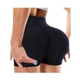 thumbnail image 1 of LELINTA Women High Waist Yoga Shorts Textured Gym Pants Ruched Butt Lift Workout Shorts, 1 of 7