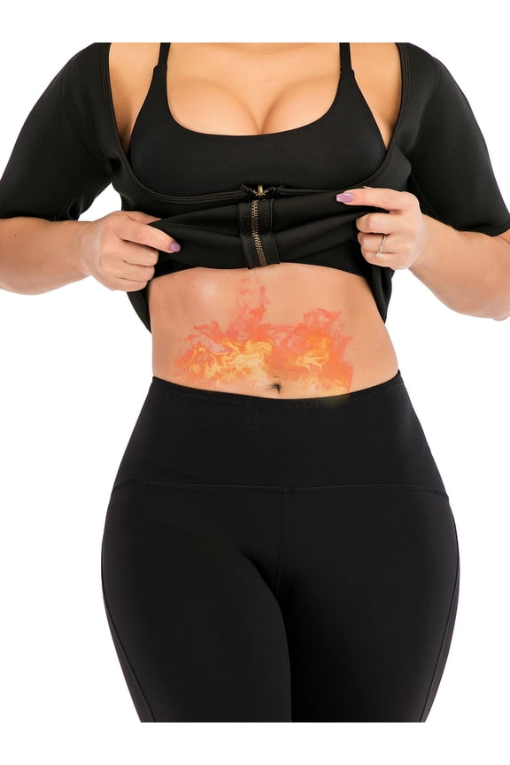 Women Neoprene Sauna Sweat Waist Trainer Vest with Zipper for Weight Loss Gym Workout Body Shaper TaLELINTA Top Shirt