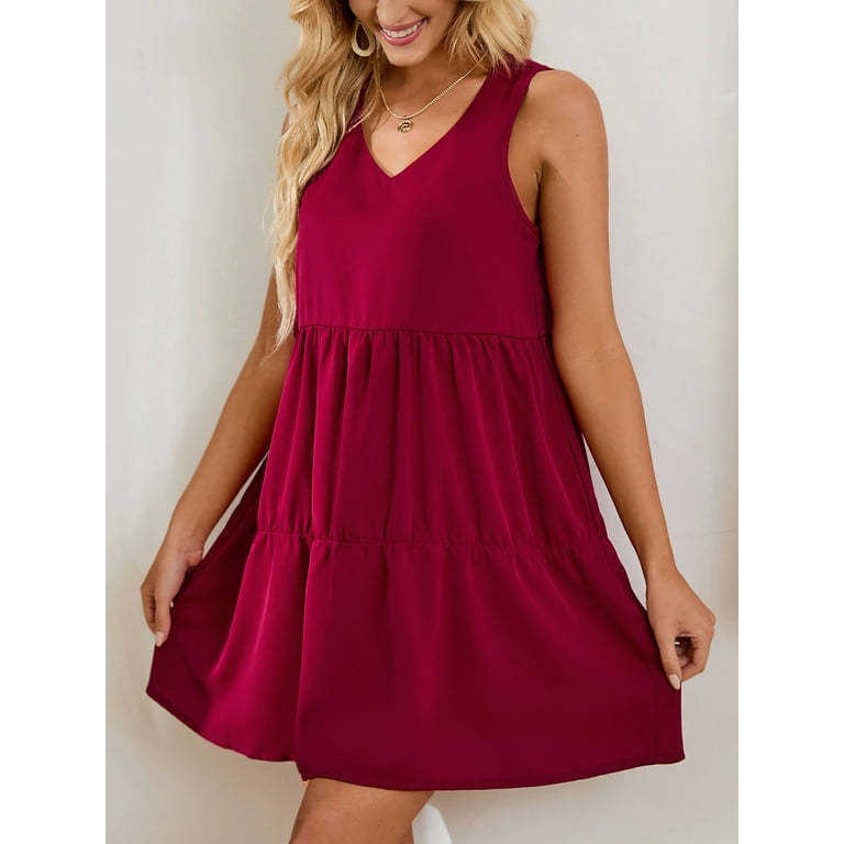 LELINTA Women Plus Size Summer Tunic Dress V Neck Casual Loose