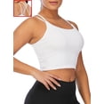 thumbnail image 1 of LELINTA Women Seamless Stretch Bra Padded Removable Pad Crisscross Back Sports Yoga Fitness Bra Workout Tops, Black/ White/ Blue/ Purple, 1 of 5