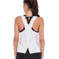 thumbnail image 1 of LELINTA Women Workout Shirts Racerback Yoga Sport Short Fitness Active Tank Tops, White, 1 of 7