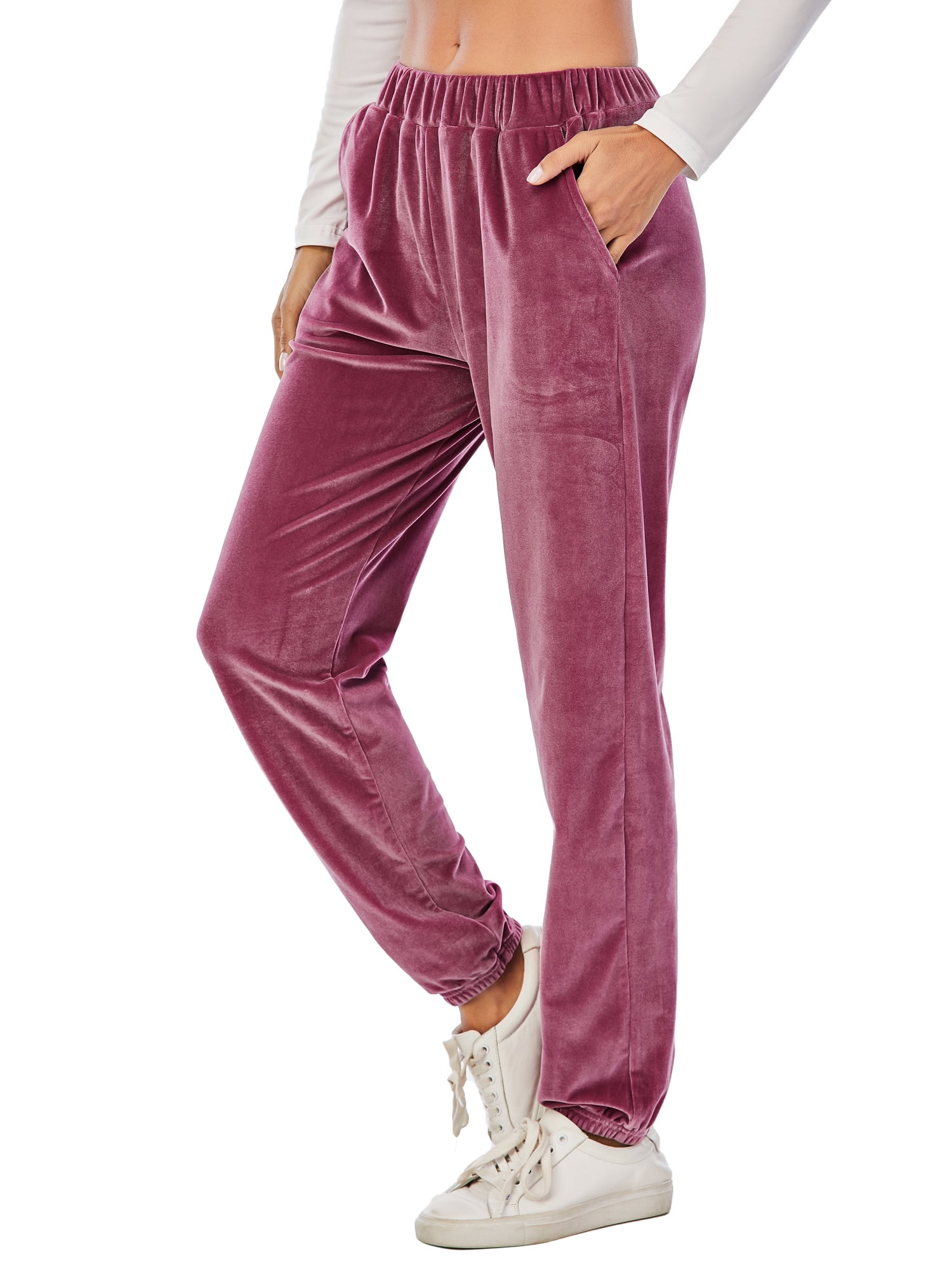 LELINTA Women's Big and Tall Active Yoga Sweatpants Workout Joggers Pants  Lounge Sweat Pants with Pockets, Red/ Purple / Blue/ Pink, S-2XL