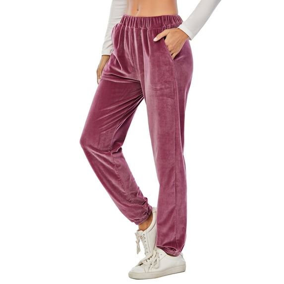 LELINTA Women's Big and Tall Active Yoga Sweatpants Workout Joggers Pants Lounge Sweat Pants with Pockets, Red/ Purple / Blue/ Pink, S-2XL