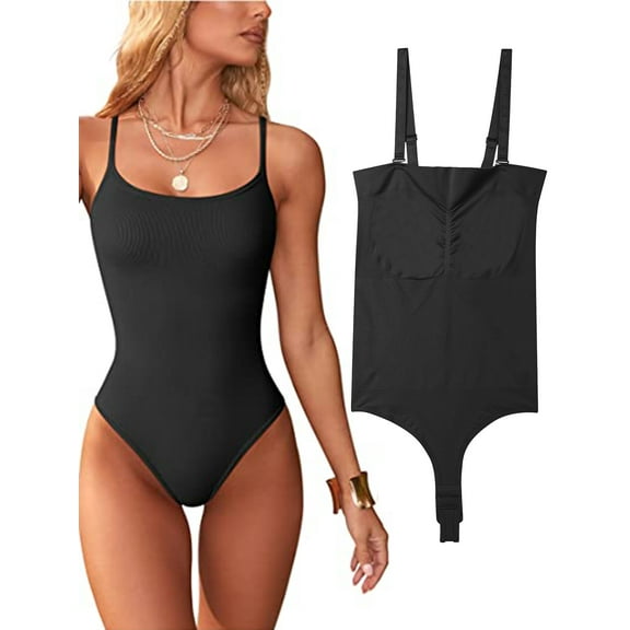 LELINTA Women's Bodysuits Sexy Sleeveless Tummy Control Tops, Women Shapewear Seamless Body Shaper