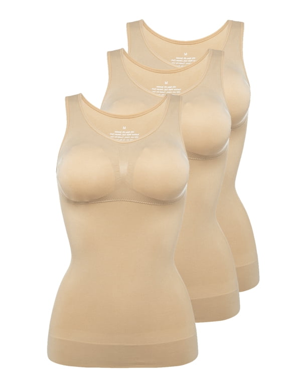 Women's Cami Body Shaper Tummy Control Removable Padded Shapewear TaLELINTA Top Slimming Camisole Stretch Undershirt Cami Tops 3-Pack