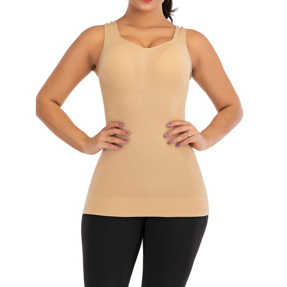 LELINTA Women's Cami TaLELINTA Top Seamless Body Shaper Vest Waist Trainer Shapewear with Removable Pads Tummy Control Shapewear