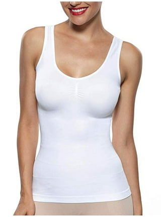 Buy Camisoles with Built in Bra Compression Padded Shapewear Tank Tops for  Women White Tank Tops with Built in Bras Tummy Control Online at  desertcartINDIA