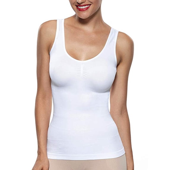 LELINTA Women's Camisoles Tank Tops Plus Size Cami Shaper Firm Tummy Control Body Shaper Built in Bra Undershirt Tank Top Shapewear