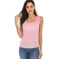 thumbnail image 1 of LELINTA Women's Chiffon Tank Top Undershirts Sleeveless Breathable Scoop Neck Shirttail Tank, Blue/ Purple/ Black/ Pink, S-2XL, 1 of 1