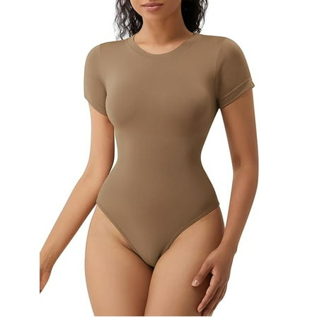 LELINTA Scoop Neck Bodysuit for Women Seamless Tummy Control Shapewear Thong Sculpting Body Shaper