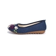 thumbnail image 1 of LELINTA Women's Flax Shoe Casual Driving Shoes Basic Ballet Flat Embroidered Shoes With Printing, 1 of 8