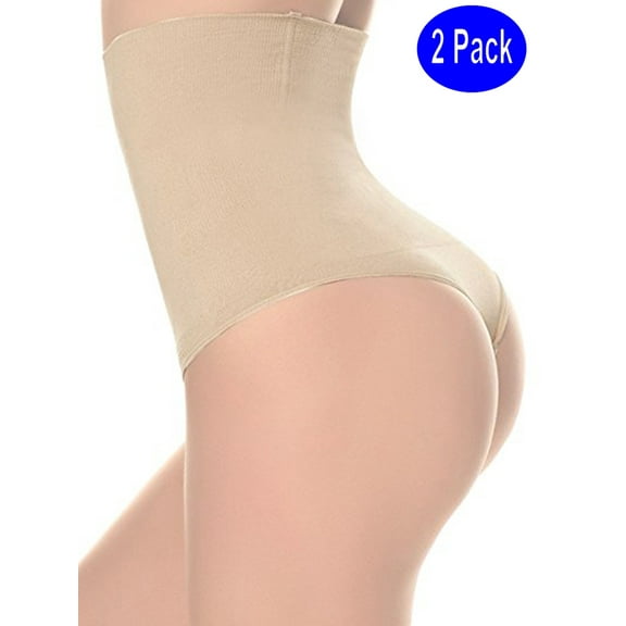 LELINTA Women's High Waist Ultra Firm Control Tummy Shapewear Butt Lifter Control Panty Body Shaper 2-Pack