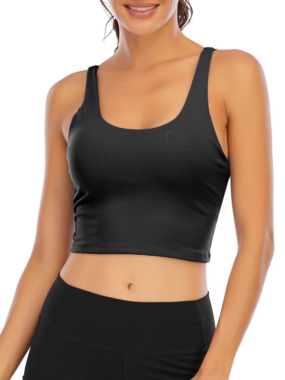 LELINTA Women's Medium Support Cross Back Wirefree Removable Cups Yoga Sport Bra