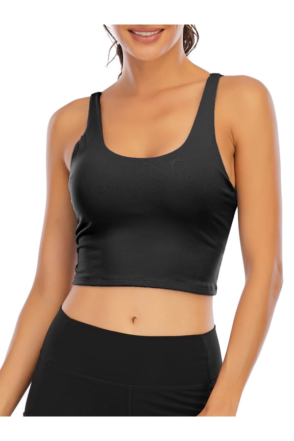 Women's Medium Support Cross Back Wirefree Removable Cups Yoga Sport Bra