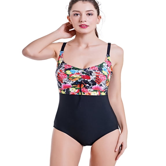 LELINTA Women's Padded Push Up One Piece Swimsuit Swimwear Swimsuit Printed Monokini Bikini Bathing Suit Black/Red/Yellow