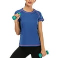 thumbnail image 1 of LELINTA Women's Plus Size Short Sleeve Women Quick Dry Slim Fit Yoga Tops Activewear Sports T-Shirt Pink/ Blue/ Grey, S-3XL, 1 of 7
