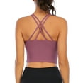 thumbnail image 1 of LELINTA Women's Sexy Crisscross Back Sports Bra Impact Support Racerback Workout Yoga Sports Bras, Black/ White/ Purple, Size XS-XL, 1 of 7