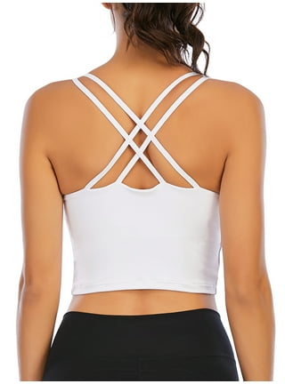 LELINTA Sports Bras for Women Lace Front Cross Side Buckle and Removable  Pad Tank Top Yoga Sports Bra 1 or 3 Pack