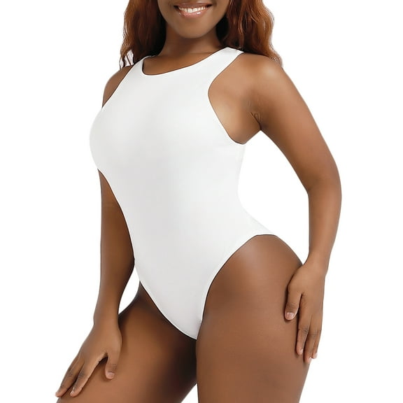 LELINTA Women's Sexy Sleeveless Racer Back Halter Neck Bodysuit Tank Tops