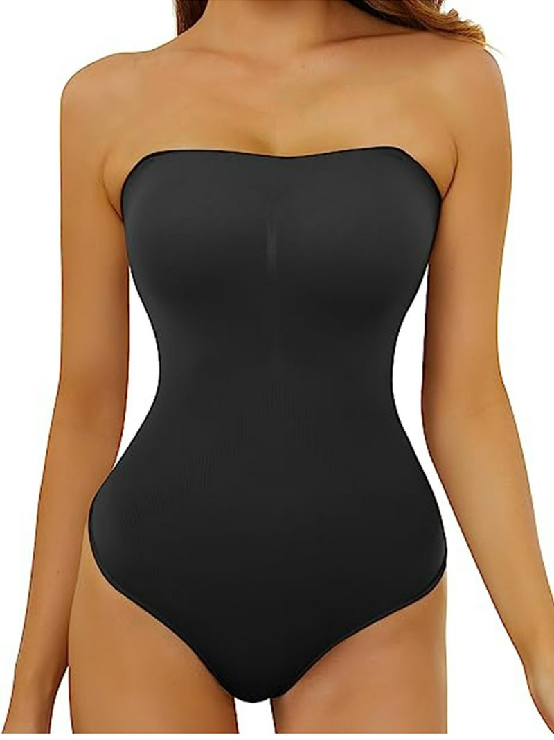 LELINTA Women's Sexy Strapless Bodysuit One Piece Seamless Shapewear for Women Tummy Control Seamless Ribbed Triangle Off Shoulder Shapewear Tops Leotard - Walmart.com LELINTA Women's Sexy Strapless Bodysuit One Piece Seamless Shapewear for Women Tummy Control Seamless Ribbed Triangle Off Shoulder Shapewear Tops Leotard - Walmart.com
