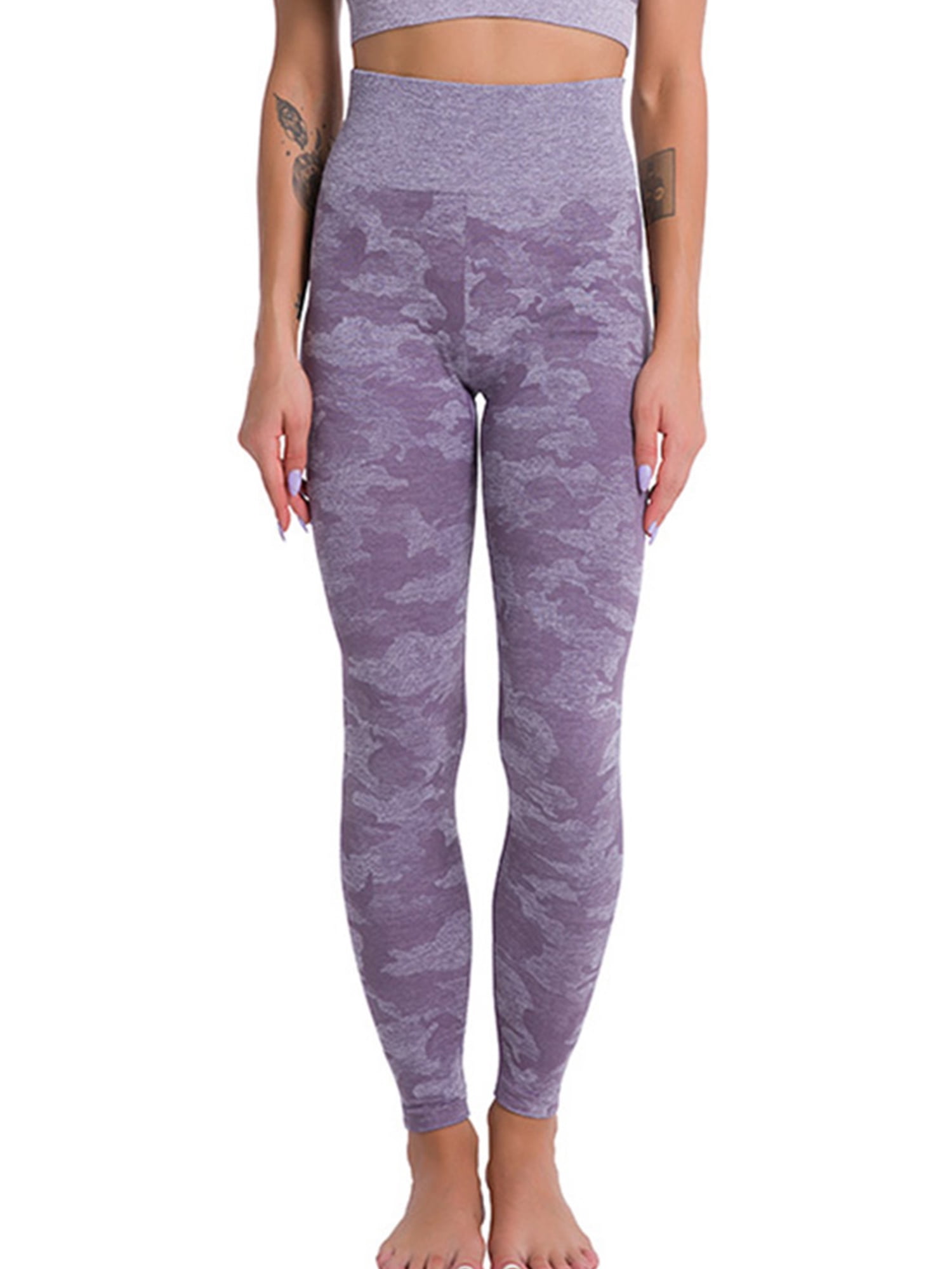 LELINTA Women's Slimming Yoga Pants Camouflage Tight Yoga Pants Workout  Lightweight High Waist Leggings Sportswear 