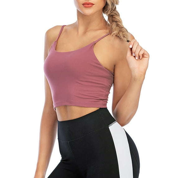 LELINTA Women's Sports Bras Padded Sexy Back Mid Support Strappy Workout Gym Yoga Bras Top