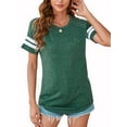 thumbnail image 1 of LELINTA Women's Summer Short Sleeve Cold Shoulder Round Neck T-Shirt Short Sleeve Tunic Tops Blouse Fashion Knot Twist Front Blouses, Black/ Green/ Pink, S-2XL, 1 of 4