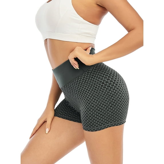 LELINTA Women's Workout Shorts Yoga Butt Lifting Scrunch High Waist Ruched Booty Leggings