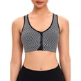 thumbnail image 1 of LELINTA Women's Zip Front Sports Bra Wireless Racerback Yoga Bras Active Sport Bras, 1 of 7