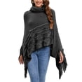 thumbnail image 1 of LELINTA Womens Autumn Winter Knitting Batwing Poncho Knit Top Sweater Coat Winter Cape Outwear Fashion Oversized Loose Baggy Pullover Jumper, One Size, 3 Colors, 1 of 7