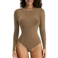 thumbnail image 1 of LELINTA Womens Bodysuit Long Sleeve Crew Neck Tummy Control Shapewear Bodysuits Slimming Body Shaper Basic Tops, 1 of 8
