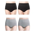 thumbnail image 1 of LELINTA Womens Cotton Underwear High Waist Full Coverage Brief Panty 4 Pack, 1 of 8