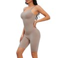 thumbnail image 1 of LELINTA Womens Seamless Shaping Bodysuit - Full Slip Shapewear for Women Under Dresses Adjustable Spaghetti Strap Smooth Tummy Control Camisole Slip Shorts Body Black/Beige SIZE S-XL, 1 of 8