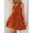 thumbnail image 1 of LELINTA Womens Sleeveless V Neck Knee Length Casual Swing Dress, 1 of 5