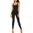 thumbnail image 1 of LELINTA Womens Strappy Square Neck Tank Top Tummy Control Bodycon Stretch Shorts One Piece Jumpsuit Rompers Playsuit, 1 of 6